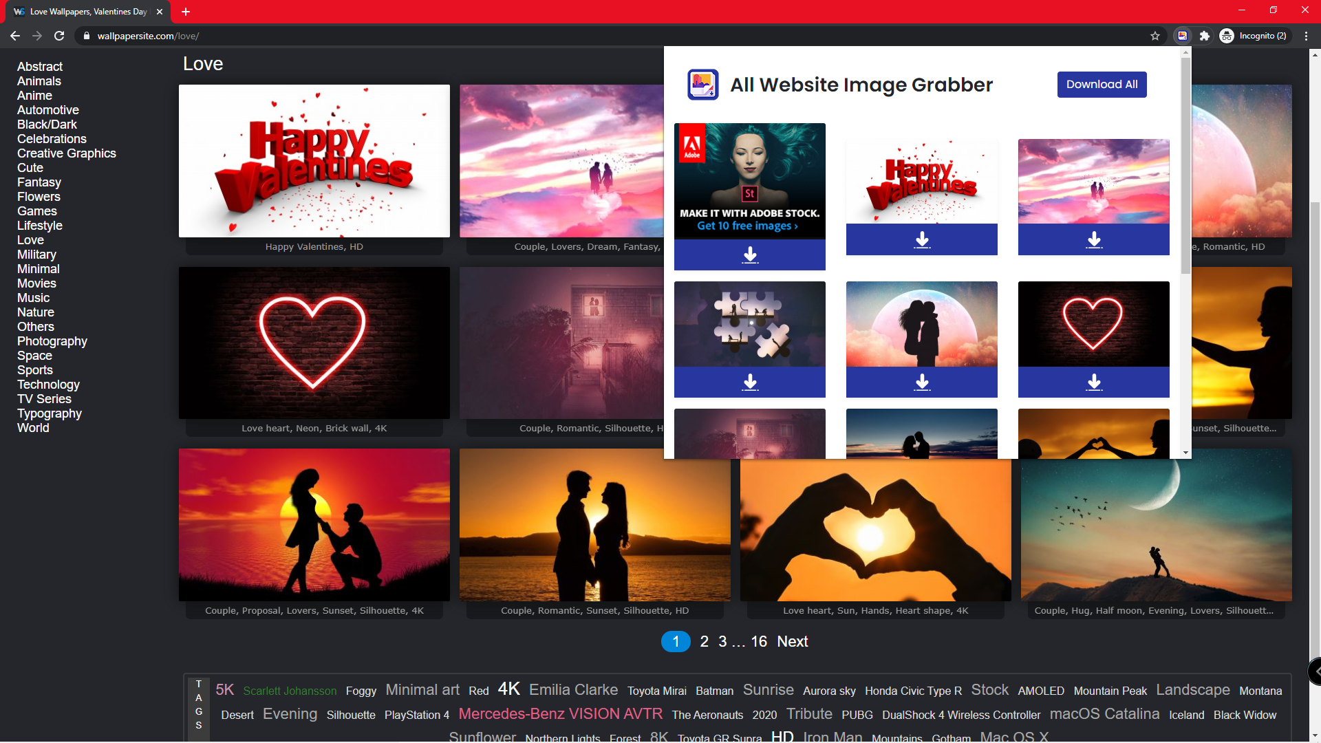All site Image Grabber Ultimate Chrome Extension by MkDroid